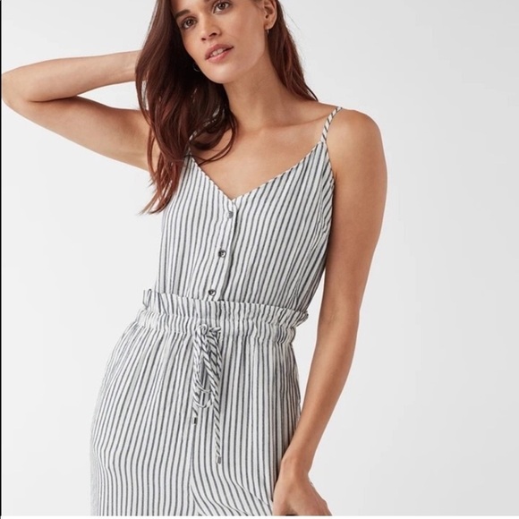 Splendid Yarn Dye Stripe Jumpsuit in Natural & Navy - Picture 4 of 10